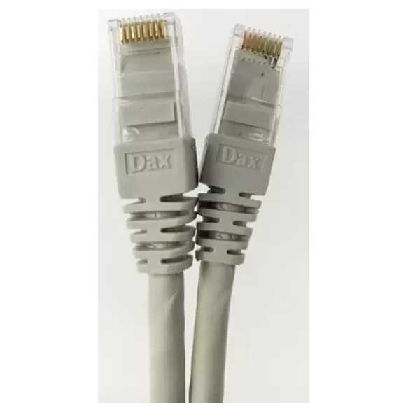 Dax (DX-C06002 - Grey) 2 Metre Cat.6 Patch Cord, 24AWG, Grey color, Moulded Factory Crimped - 100% Bare Copper